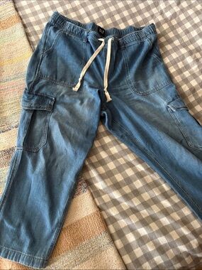 GAP Women’s Light Blue Denim Cargo Jogger Pants